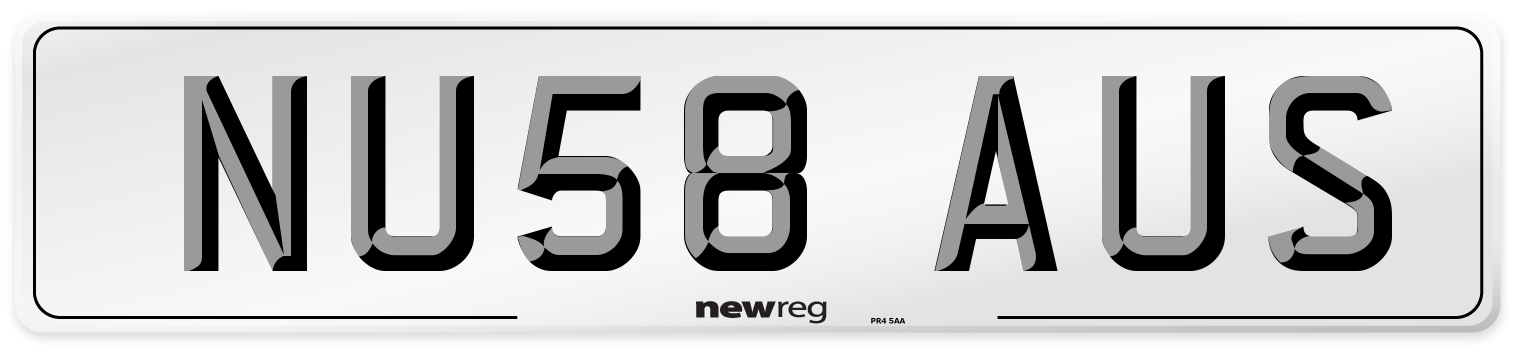 NU58 AUS Number Plate from New Reg